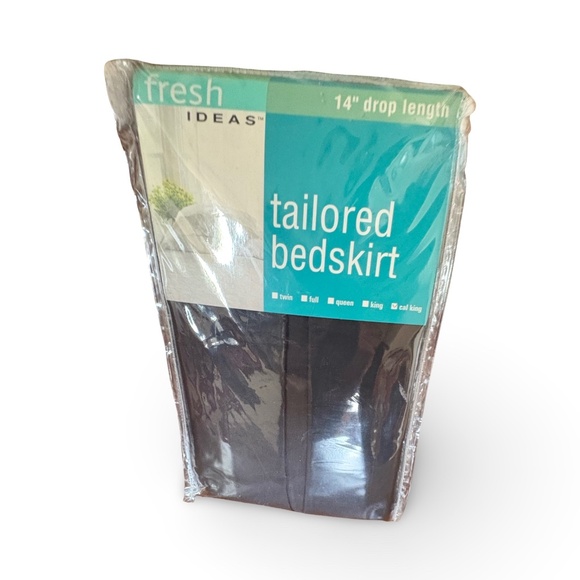 Fresh Ideas Tailored Bedskirt California King -  14" Drop Black NWT - Picture 1 of 12